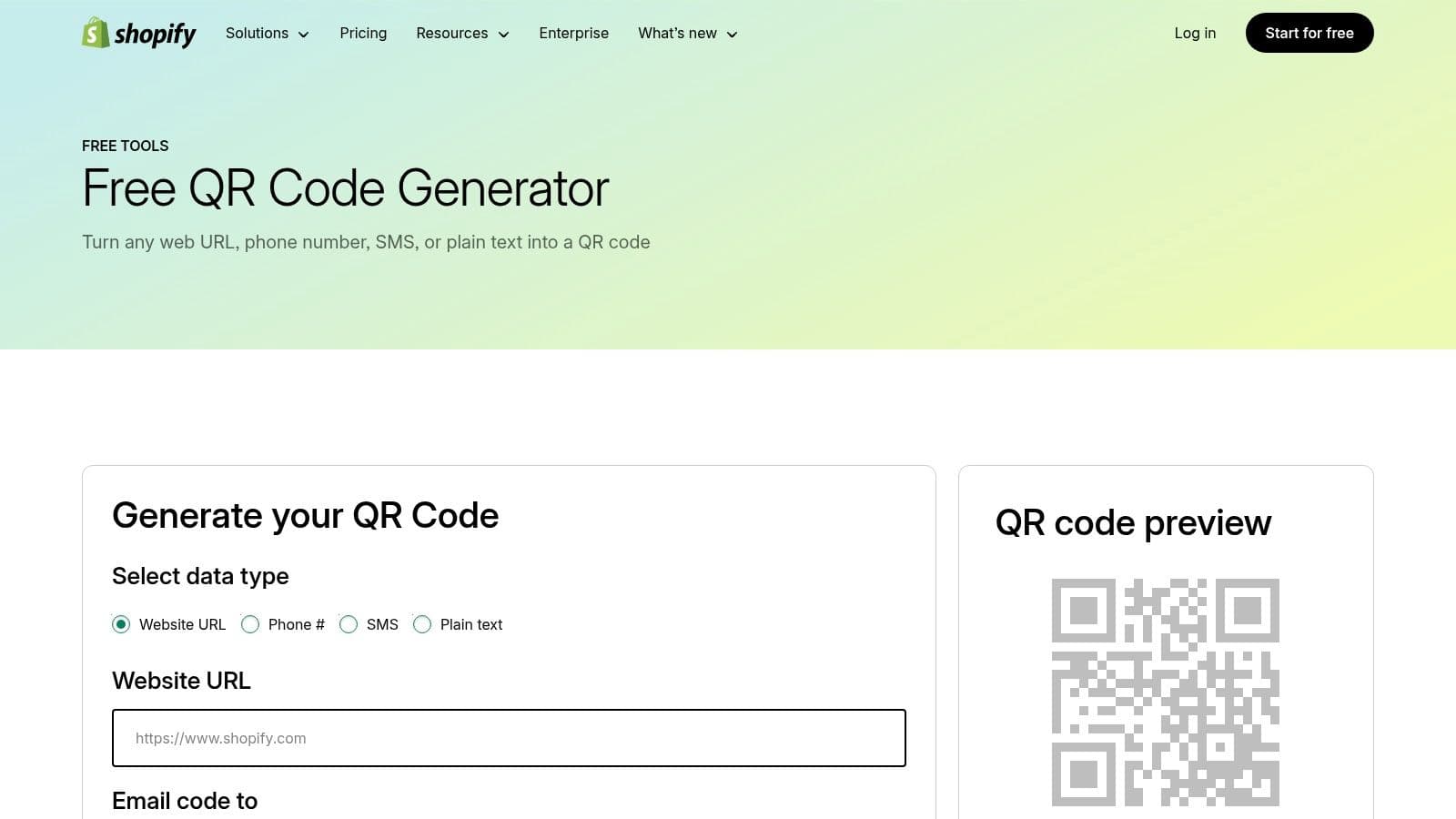 Shopify Free QR Code Generator